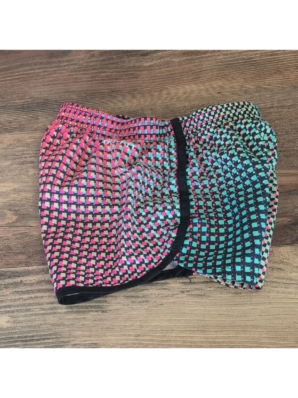 Nike Kids Checkered Multicolor Athletic Lined Running Shorts 6X        630P